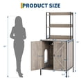 thumbnail image 2 of Farmhouse Cat Litter Box Enclosure – 70" Auto Litter Cabinet with Shelves, Doors & Cat Access Door – Fits Smart Litterboxes Up to 26"×28"×31", 2 of 8