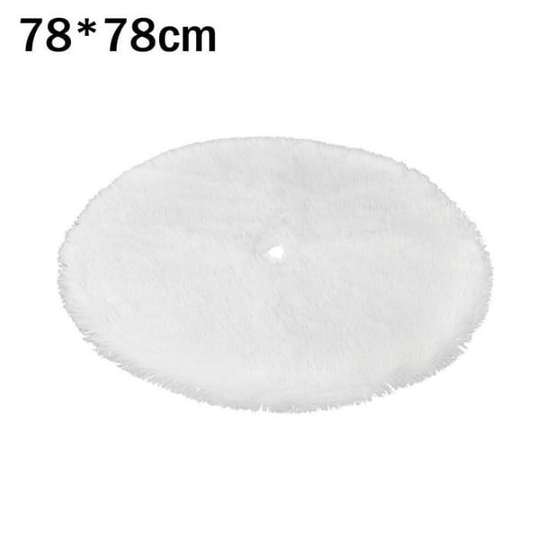 Falda de felpa con forma de árbol de Navidad y nieve | Funda para alfombra de piso base para decoraciones navideñas | Ideal para la decoración de alfombras navideñas para fiestas en el hogar, 78 cm