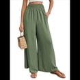 thumbnail image 3 of Pantalones Palazzo de para Mujer, de Pierna , Estilo Bohemio, de Cintura Alta, Informales, para Estar en Casa, para Vacaciones en la Playa. Verde XL, 3 of 9