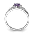 thumbnail image 5 of Auriga Fine Jewelry 925 Sterling Silver Diamond and Amethyst Teardrop Engagement Ring Size 9 for Women, 5 of 6