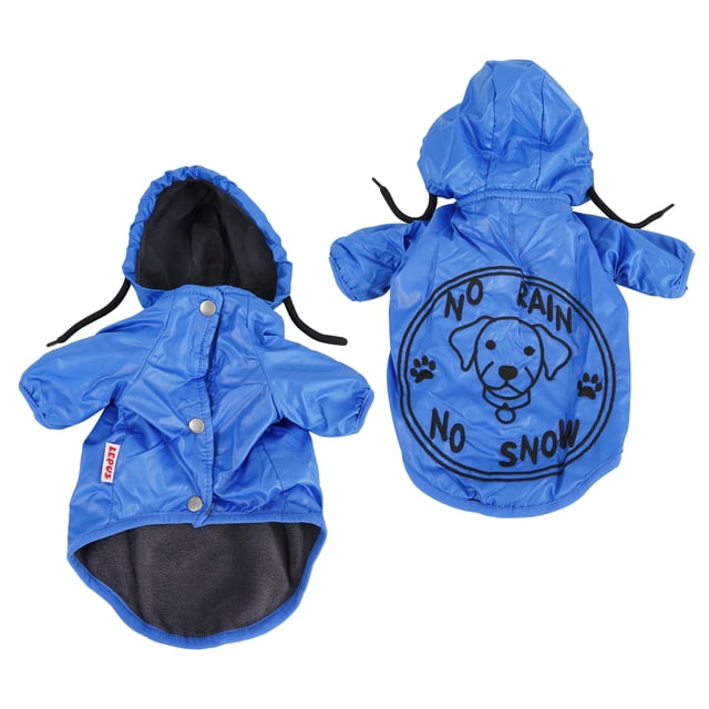 SUSSEXHOME Pets Dog Raincoat with Hood - Full Coverage Dog Rain Jacket with Fleece Lining - Machine Washable Waterproof Raincoat for Dogs - Blue