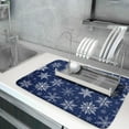 thumbnail image 5 of Winter Blue Snowflake Dish Drying Mat for Kitchen Counter Holiday Super Absorbent Reversible Microfiber Kitchen Countertop Protector Dishes Pad Large 18x24 inch, 5 of 7