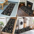 thumbnail image 5 of Spring Floral 2'x6' Runner Rugs for Hallway Kitchen Bedside Non Slip Washable, Elegant Pastoral Flowers Dragonfly Black Entryway Rug Runners with Rubber Backing, Long Carpet Runner for Laundry Room, 5 of 8