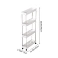 thumbnail image 4 of Sentmoon Kitchen Rack Kitchen Shelves 4-Tier Kitchen Shelving with Wheels Unit Narrow Space Storage Rack Multi-Tier Living Room and Bathroom Organizer, 4 of 7