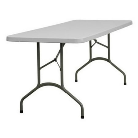 Granite White Rectangular Plastic Folding Table