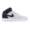 thumbnail image 3 of NIKE AIR JORDAN 1 MID GS SZ 5 Y LIGHT BONE METALLIC GOLD BLACK WHITE 554725 023, 3 of 5