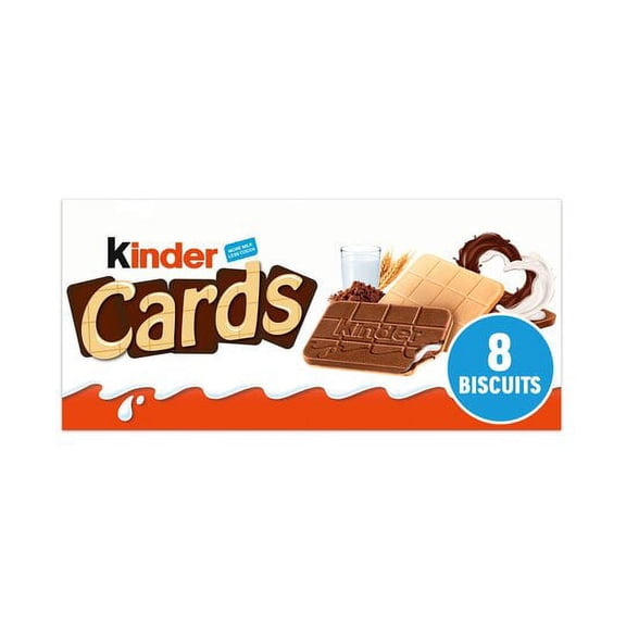 Kinder Cards Biscuit Wafers 8 X 12.8G( 2 biscuits = 1 Portion (25.6g))