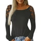 thumbnail image 2 of Puntoco Mujer Sexy fuera del hombro Manga larga Perforación en caliente Sólido Ahueca hacia fuera O-cuello Camiseta Blusa tops Puntoco Puntoco-7200, 2 of 7