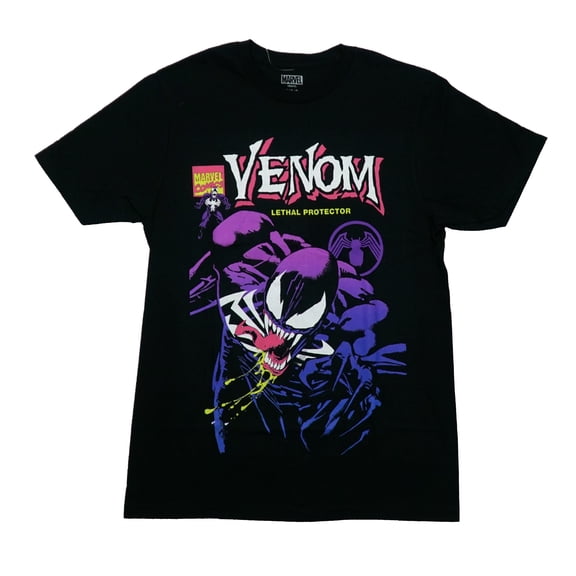 Venom Mens T-Shirt - Purple Shaded Attack Under Name