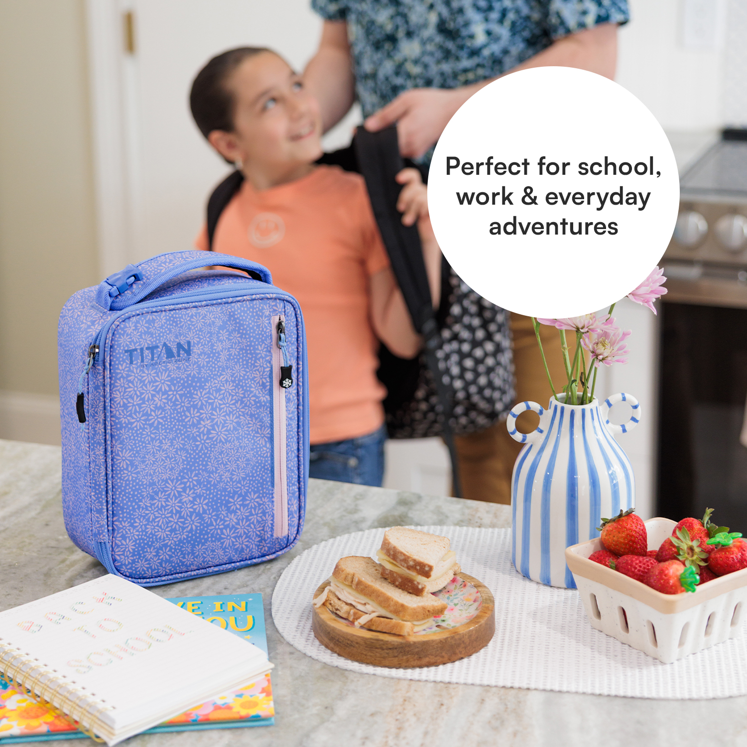 Titan by Arctic Zone Fridge Cold Insulated Lunch Box with Reusable Ice Walls - Blooming Daisies