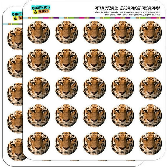 Bengal Tiger Face 50 1" Planner Calendar Scrapbooking Crafting Stickers