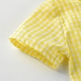 thumbnail image 4 of Sibling Matching Girl Gingham Dress Family Wedding Kids Sleeveless Bow Dress Matching Boy Suspender Shorts Outfit Sets, 4 of 7