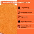thumbnail image 5 of 2 Pcs Car Wash Towel Sponge Car Cleaning Wiping Dryer Car Washing Tool 12x11.5x2cm Tangerine Color, 5 of 6