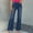 Blue, variant on Side Slip Wide Leg Jeans for Women 2025 Fashion Streetwear Denim Pants High Waist Casual Denim Trousers with Pockets