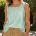 thumbnail image 3 of Cotton Linen Tank Tops for Women 2026 Summer Casual Comfy Sleeveless Linen Shirts Loose Lightweight Gauze Camisoles 21# Mint Green S, 3 of 4