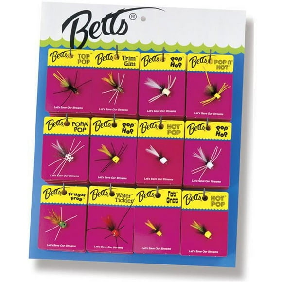 Betts Tackle PP-6 Betts Pan Fish Popper 72 Piece Display in Assorted Color