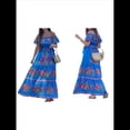 thumbnail image 3 of Vestido de Verano para Mujer, Estampado Floral, Hombros Descubiertos, Sin Mangas, Azul XXL, 3 of 7
