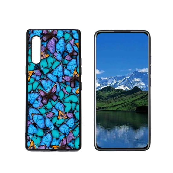 Compatible with LG Velvet 4G Phone Case, Butterflies 63 Case Men Women, Flexible Silicone Shockproof Case for LG Velvet 4G