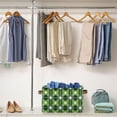 thumbnail image 5 of St Patricks Day Plaid Storage Basket with Handles Collapsible Storage Bins Canvas Fabric Storage Organizer for Shelves Closet Bedroom Living Room 2Pack Decor Gifts, 5 of 7