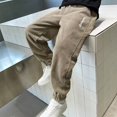 thumbnail image 5 of Ruyang Corduroy Jogger Pants for Boys Letter Print Harem Pant Kids Elastic Waist Sweatpants Fall Lightweight Running Pants, 5 of 7