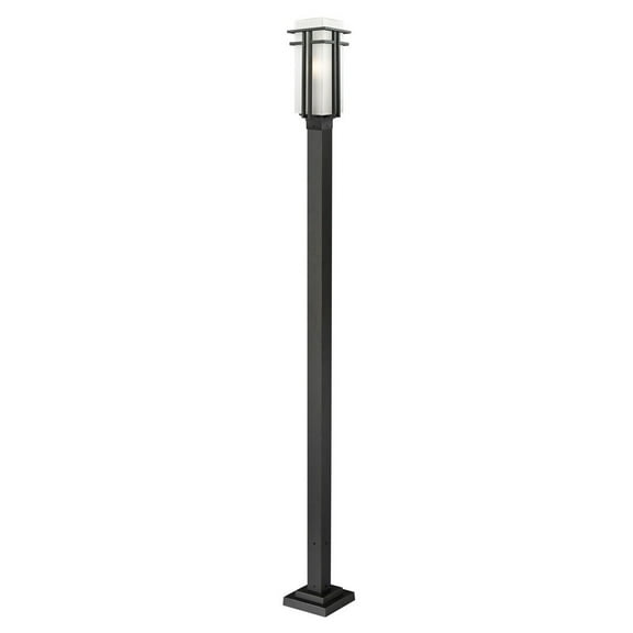 1 Light Outdoor Post Mount Lantern In Art Deco Style 9.5 Inches Wide By 114.25 Inches High Z-Lite 549Phb-536P-Bk