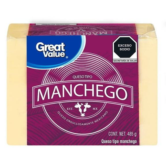 Queso tipo manchego Great Value 485 g