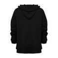 thumbnail image 6 of Jalioing Women's Sweatshirt Solid Color Ribbed Hooded Drawstring Pullover Long Sleeve Plus Size Baggy Hoodies (Medium, Black), 6 of 6