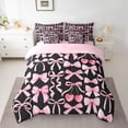thumbnail image 2 of Feelyou Black Pink Bowknot Twin Bedding Sets 7pcs, Ribbon Cherry Bedding Comforter Set, 2 of 8
