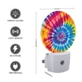 thumbnail image 4 of Round LED Night Lights Lamp with Dusk to Dawn Sensor, Tie-Dye With Colorful Swirls Night Light Plug Into Wall for Kids Room, Bedroom, Bathroom, Kitchen, Hallway, 4 of 4