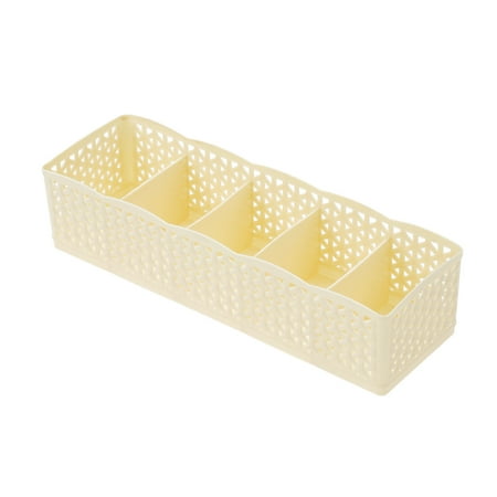 

5 Grids Compartment Divided Drawer Organizer Divider Underwear Clothes PP Box Closet for Case Ties Socks Bra Storage Bin