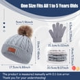 thumbnail image 3 of Thinson Children's hat, scarf, gloves, three piece set, gray, 3 of 9