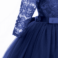 thumbnail image 4 of IDOPIP Flower Girls Long Lace Bridesmaid Dress 3/4 Sleeves Floor Length Wedding Party Princess Dress, 4 of 7