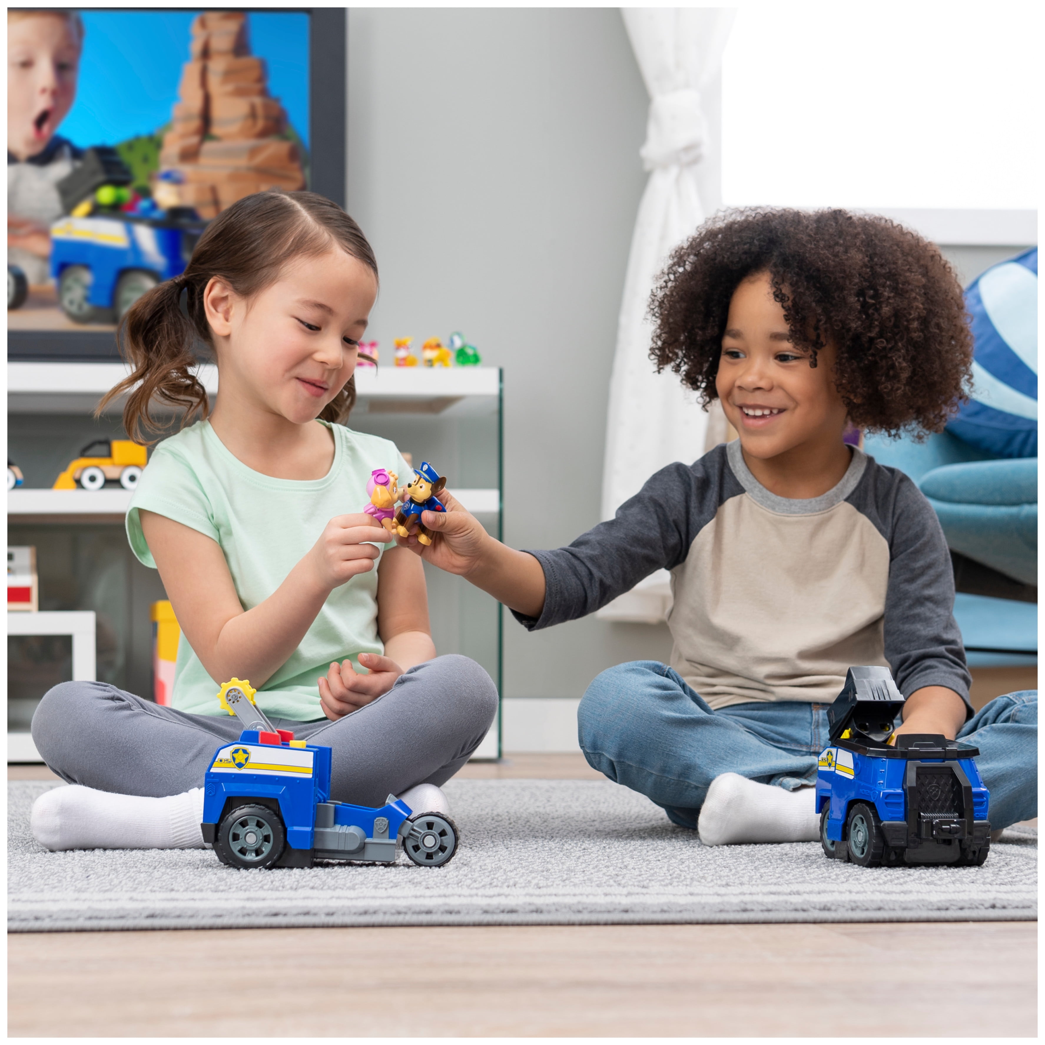 PAW Patrol, Chase Split-Second 2-in-1 Transforming Vehicle with Figure