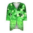thumbnail image 6 of Cardigans for Women St. Patrick's Day,Chiffon Summer Kimono Cardigan 3/4 Sleeve Open Front Beach Kimono Hawaiian Floral Printed Lightweight Casual Beach Cover Up Plus Size Green S, 6 of 7
