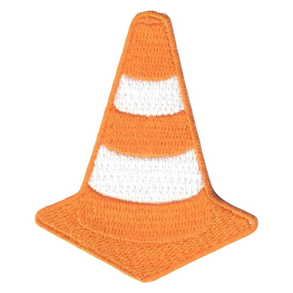 Orange Traffic Cone Iron On Patch