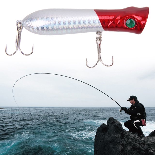 Cebo Falso 3D pesca Popper señuelo Isca cebo duro artificial anzuelo aparejos 12g 8,5 cm