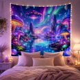 thumbnail image 2 of Mountain Lake Fantastical with Alien Neon Calm Body, Mystical Fantasy for Space Lovers, Galaxy Room Decor, Graduation Gift, Tapestry Wall Hanging for Bedroom and Dorm, 2 of 7