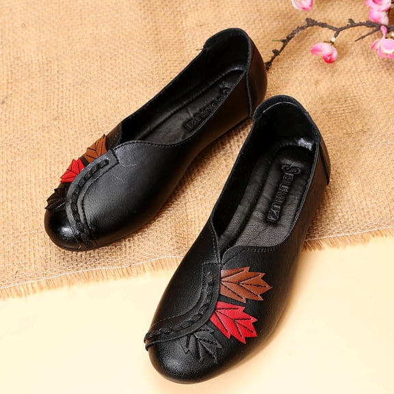 Vedolay Wide Casual Shoes For Women Women's Loafers Outdoor Casual Fashion Comfort Rubber Sole Flats Shoes,Black 8.5