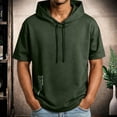 thumbnail image 4 of LEKWK Men's Sweatshirts and Hoodies Loose Fit Solid Pullover Hoodies Breathable Dstring Short Sleeve Hoodie Lightweight Soft Streetwear Hip Hop, 4 of 8
