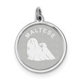 thumbnail image 1 of Beautiful Sterling Silver Rhodium-plated Maltese Disc Charm, 1 of 2