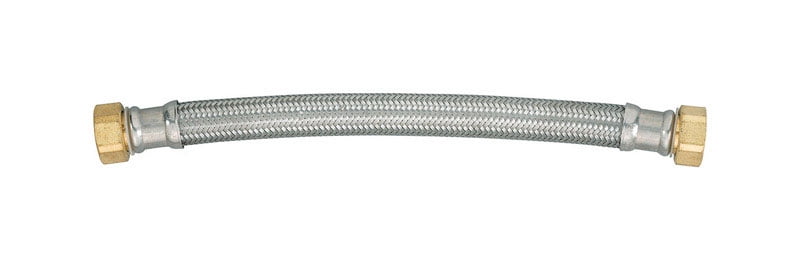 Water Heater Connector, Braided Stainless Steel, 3/4 Fip X 24", Homewerks, 7213-24-34-1
