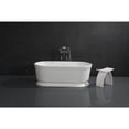 thumbnail image 2 of Aqua Eden VRTDE593023 59-Inch Solid Surface Oval Double Ended Pedestal Tub with Drain (No Faucet Drillings) in Glossy White/Matte White, 2 of 9