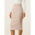 thumbnail image 2 of Falda Midi elegante Allegra K Unicolor Albaricoque L, 2 of 6