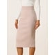 thumbnail image 2 of Falda Elegante para Mujer Falda Midi Unicolor Albaricoque M, 2 of 6