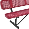 thumbnail image 4 of Global Industrial 6' Outdoor Steel Picnic Bench w/ Backrest Perforated Metal Red, 4 of 7
