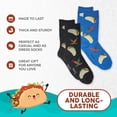 thumbnail image 4 of Foozys Small/Medium Novelty Crew Socks | Taco Time Cute, Fun and Makes a Great Gift! | 2 Pair (Black & Blue) | Women’s Shoe Size 4-10, 4 of 8