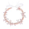 thumbnail image 1 of Ammei Tocado de Novia Tocado de Boda de Oro Rosa Diadema con diseño de Hojas de Flores Enredadera para el Cabello con Perlas y Diamantes de imitación, 1 of 5