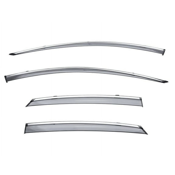 Wellvisors Side Window Visors Wind Deflectors Rain Guard With Chrome Trim for 2020 2021 2022 2023 2024 Hyundai Sonata Sedan 3-847HY023