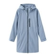 thumbnail image 5 of GigrtiJin Womens Spring Hooded Fleece Jacket Windbreaker Solid Color Long Sleeved Casual Thin Coat with Pockets, 5 of 9