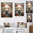 thumbnail image 4 of Designart "Enigmatic Wolf Depiction" Animals Wolf Floater Framed Wall Art Living Room, 4 of 5